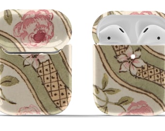 Nadruk w stylu shabby chic na etui Airpod | Twarda okładka do wersji oryginalnej lub profesjonalnej | Nowoczesny dodatek vintage | W zestawie brelok w kształcie okręgu