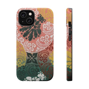 Colorful Painted Circles Print | Vintage Art on MagSafe Tough iPhone Case for iPhones 12, 13, 14, 15, 16 (Mini, Pro, Pro Max, and Plus)