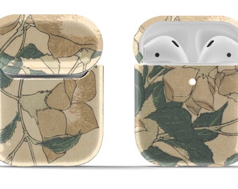Art campanule antique neutre sur le boîtier Airpods de 1ère ou 2ème génération Original ou Pro | Accessoire vintage moderne | Porte-clés circulaire inclus