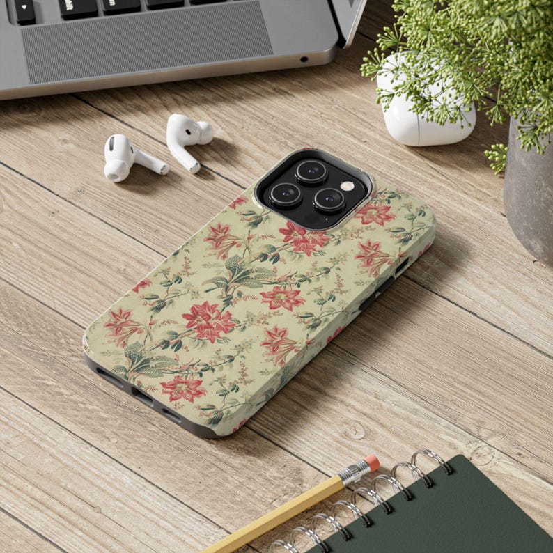 Red Lily Flower Pattern Cover Tough Case iPhone 7, 8, X, 11, 12, 13, 14, 15, 16, 17, Pixel 7, 8, 9, Android Galaxy Multiple Sizes image 4
