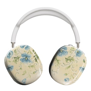 Vintage Floral Elegance AirPods Max Shell – Delicate Blue Floral Protective Cover for AirPods Max Headphones