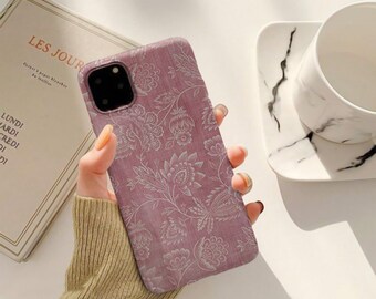 Gentle Faded Pink Vintage Floral Pattern | MagSafe Tough iPhone Case for iPhones 12, 13, 14, 15, 16 , 17 (Mini, Pro, Pro Max, Plus, Air)