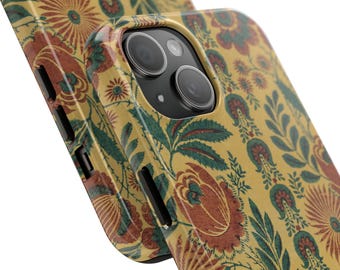 Retro Florals 70s Boho Hippie Design Tough Case iPhone 7, 8, X, 11, 12, 13, 14, 15, 16, 17, Pixel 7, 8, 9, + Android Galaxy Many Sizes