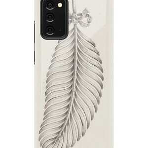 Single White Feather Illustration on Tough Phone Cases iPhones 7, 8, X, 11, 12, 13, 14, 15 and Android Galaxy Multiple Sizes Available image 4