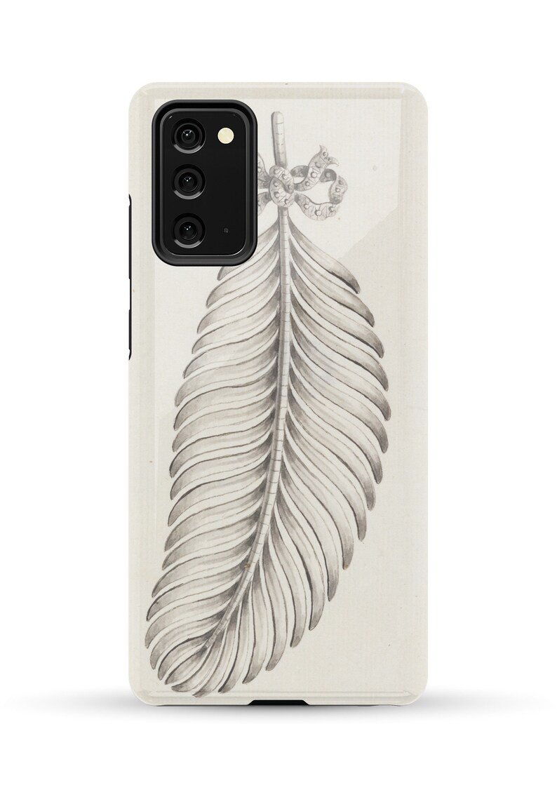 Single White Feather Illustration on Tough Phone Cases iPhones 7, 8, X, 11, 12, 13, 14, 15 and Android Galaxy Multiple Sizes Available image 4