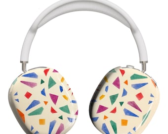 Funda para AirPods Max con diseño geométrico de terrazo colorido: carcasas de auriculares vibrantes con arte vintage para un estilo y una protección únicos
