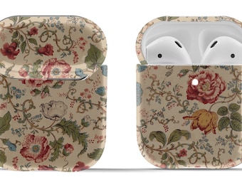 Sweet Vintage Garden Floral Cover for 1st or 2nd Gen Airpods Case | Airpod Case | Hard Cover for Original or Pro | Circle Keyring Included