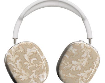 Winter feathers AirPods Max Cover - Vintage Beige Headphone Shells | Unique AirPods Max Case| Elegant Audio Gear  - Elegant Baroque Scroll
