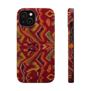 Retro 70s Hippie Pattern | Modern Vintage | MagSafe Tough iPhone Case for iPhones 12, 13, 14, 15, 16 (Mini, Pro, Pro Max, and Plus)