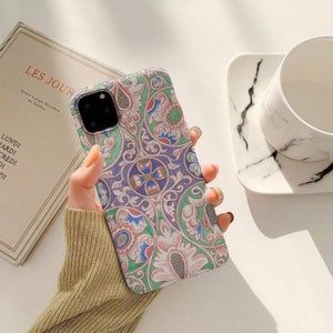 Mint Green and Purple Glam Unique Pattern on MagSafe Tough iPhone Case for iPhones 12, 13, 14, 15, 16 (Mini, Pro, Pro Max, and Plus)