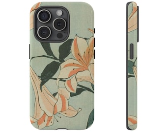 Pastel Vintage Lilies on Tough Phone Cases for iPhones 7, 8, X, 11, 12, 13, 14, 15, 16, 17, Google Pixel 7, 8, 9, Samsung Galaxy Many Sizes
