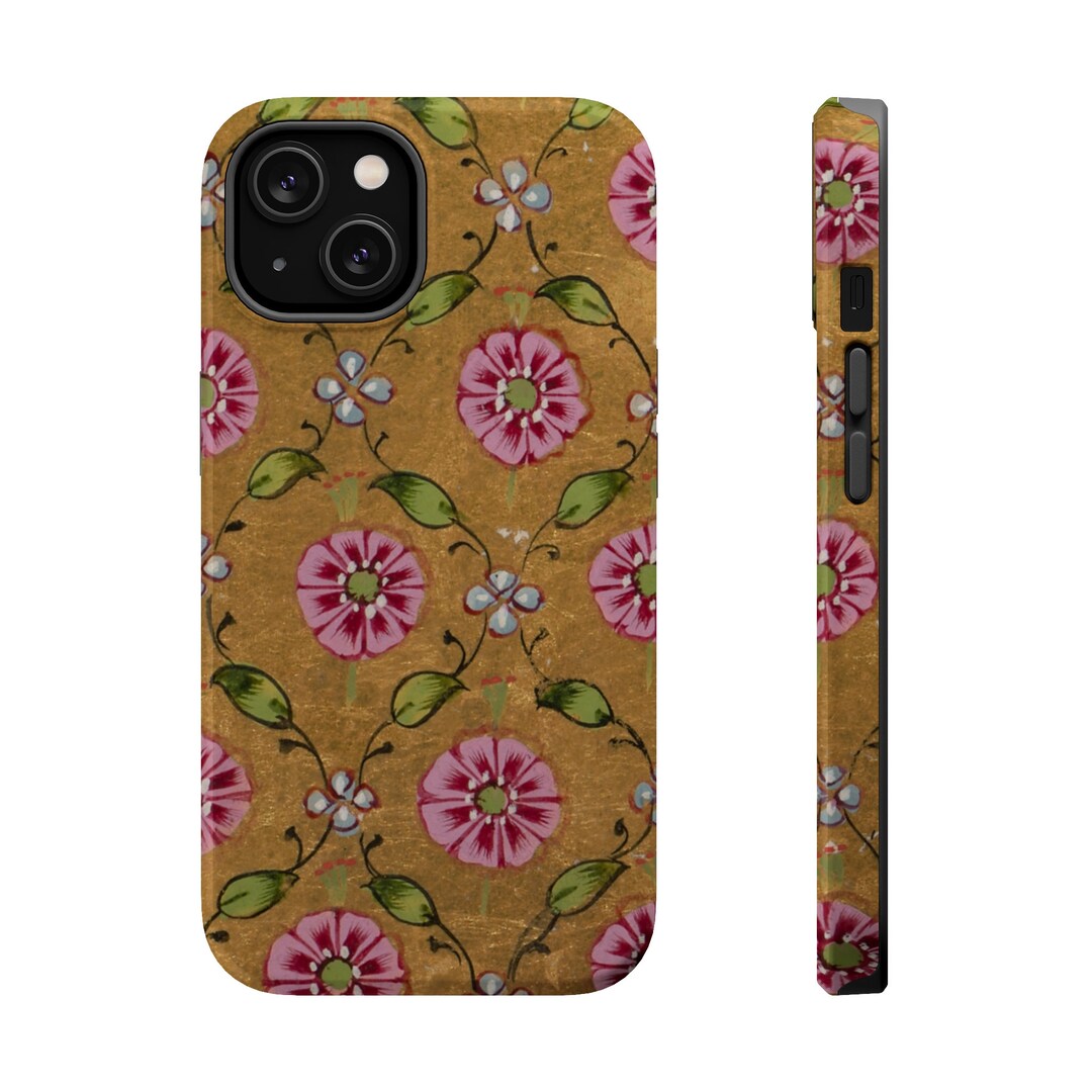 sweet-pink-and-gold-flower-painting-printed-on-magsafe-tough-iphone