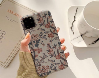 Capa resistente MagSafe com estampa de flores do deserto vintage para iPhones 12, 13, 14, 15, 16, 17 (Mini, Pro, Pro Max, Plus, Air)