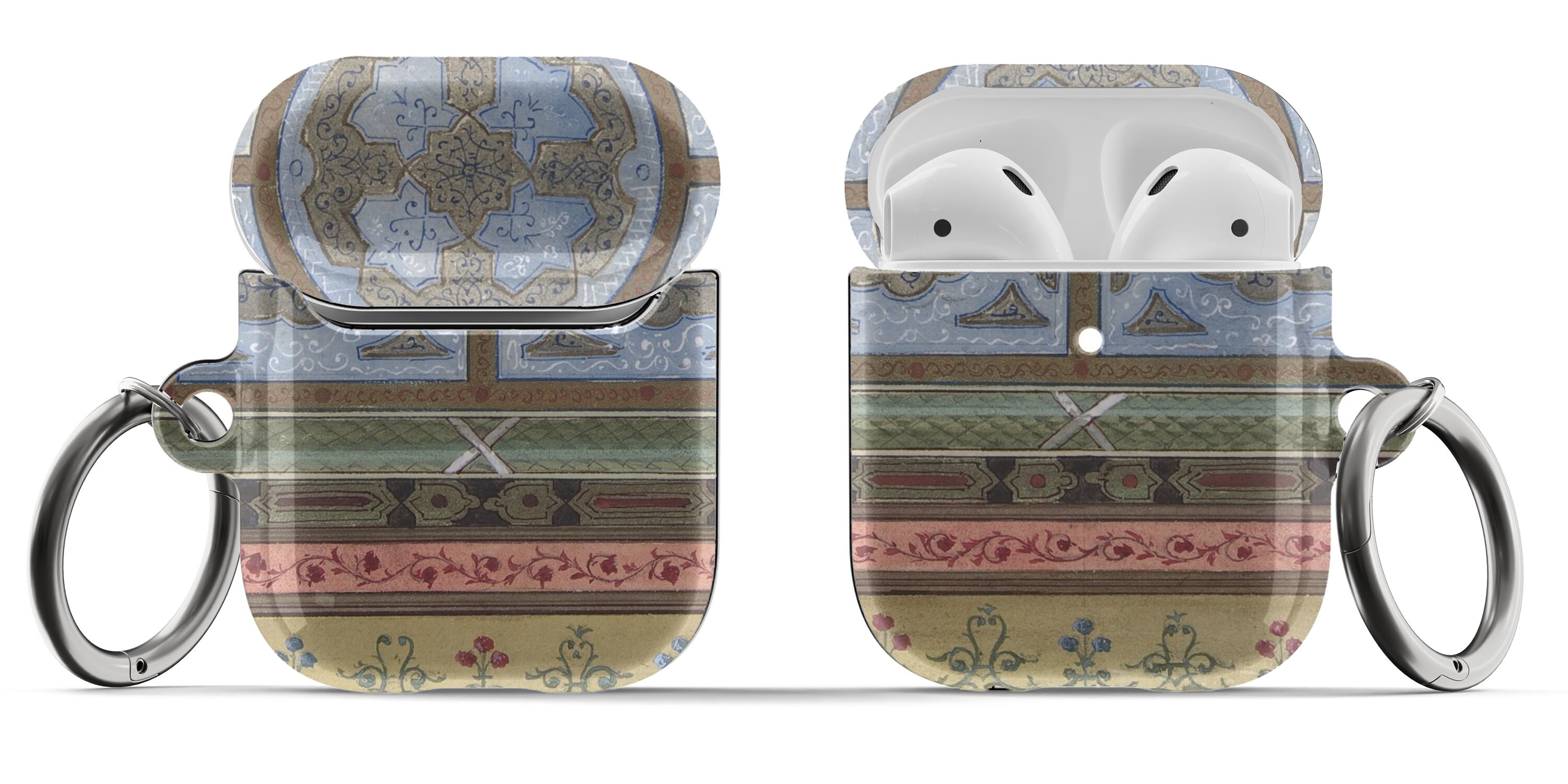 Striped French Chateau Wall Design on Airpods Case Cover 