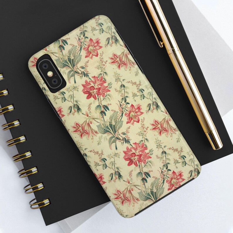 Red Lily Flower Pattern Cover Tough Case iPhone 7, 8, X, 11, 12, 13, 14, 15, 16, 17, Pixel 7, 8, 9, Android Galaxy Multiple Sizes image 3