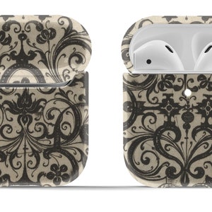 Vintage Drawing on Airpods Case Original or Pro | Modern Vintage Accessory | Circle Keyring Included