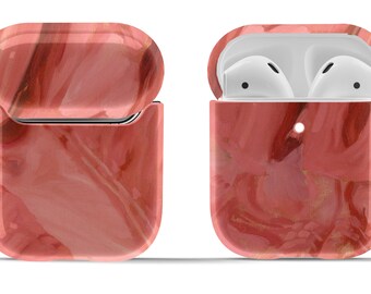 Romantic Pink Painting on Airpods Case Cover | 1st and 2nd Gen Original or Pro| Modern Vintage Accessory | Circle Keyring Included