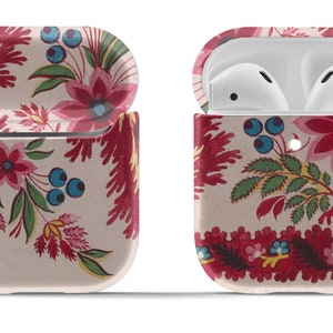 Boho Floral AirPods Case Cover for 1st and 2nd Gen  for Original or Pro with Circle Keyring | Vintage Inspired Protection for Your Pods |