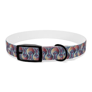 Whimsical Hare Pattern Dog Collar, Colorful Playful Design, Waterproof & Durable with 4 Buckle Options