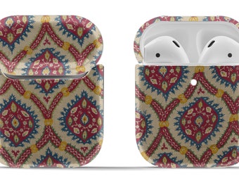 Etui na słuchawki Airpod w stylu Hippie Chic Vintage Pattern | Twarda okładka do wersji Original lub Pro | Nowoczesny dodatek Vintage | W zestawie brelok w kształcie okręgu