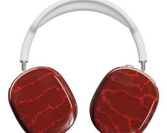 Sound Wave Reverberation AirPods Max Shell – Bold Red Abstract Protective Cover for AirPods Max Headphones