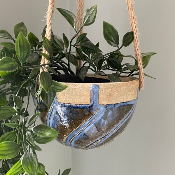 Handmade ceramic hanging planter