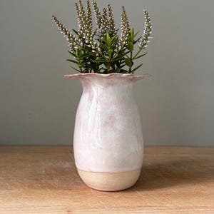 Handmade ceramic bud vase, unusual ceramic vase, vase for flowers, small pink pottery vase, Reed diffuser bottle