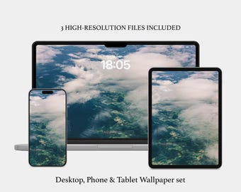 Above the Clouds Wallpaper Set | Sky and Landscape Digital Download for Desktop, iPad & Phone