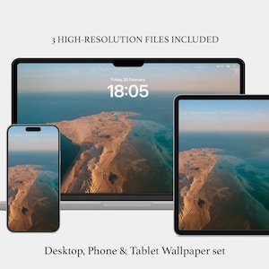 Red Sea Wallpaper Set | Aerial Coastal | Ras Mohammed | 4K Desktop, Phone, iPad | Digital Download