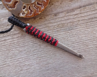 Rusty Iron Coffin Nail Necklace, Witchy Pendant, Gothic men's jewelry
