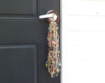 Witch doorbells wreath, Witch door hanger, unique gift for home