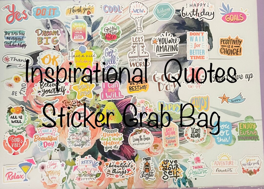 Grab Sticker Message Inspirational Quotes Sticker Grab Bag Free Shipping!!! - Etsy