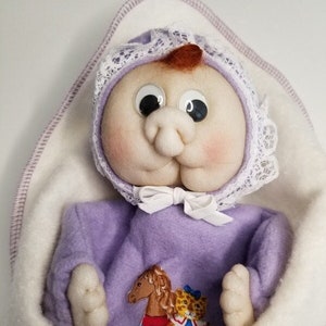 Baby Doll hand puppet/ One of a kind/ soft doll/puppet/toy/child&#39;s gift/gift/Handmade gift/hand puppet/imagination toy/ Lavender Plush