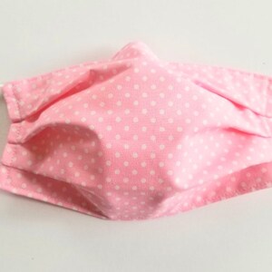 Face Mask/ Face Mask with Filter/ Cloth Face Mask/Nose Wire Face Mask/ Adjustable Face Mask/ Washable Face Mask/ Pleated/ USA made/ Pink Dot