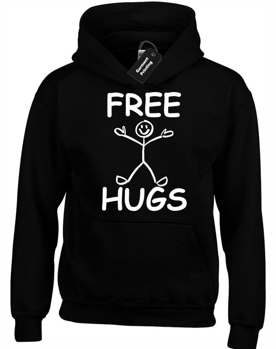 Free Hugs Stickman Hoody Hoodie Funny Printed Cute Design Joke Etsy