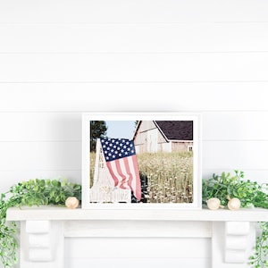 American Flag, Farmhouse Decor, Farmhouse Flag, 4th of July decor, Americana, Rustic Flag Print