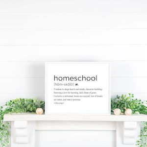 Homeschool Print, Homeschool Sign, Homeschool Decor, Homeschool Definition, Homeschool Rules, Homeschool Wall Art