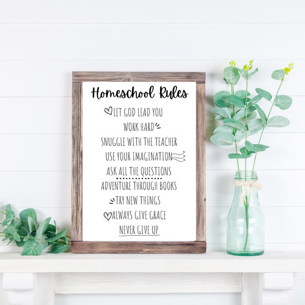 Homeschool Rules, Homeschool Poster, Homeschool Printable, Home Classroom Decor, Homeschool Decoration, Homeschool Poster, Homeschool Gift