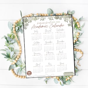 2025-2026  HomeSchool Year Calendar, Academic Calendar, Year at a Glance, Homeschool Planner, Homeschool School Tracker
