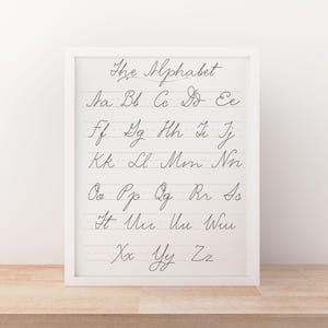Cursive Poster, Cursive Print, Homeschool Decor, Farmhouse School, Handwriting Print