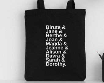 Bolsa de algodón orgánico con diseño de primatóloga: regalo científico