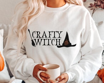 Sudadera de Halloween de bruja astuta: regalo para tejedora y artista de fibra