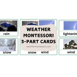 Cartes météo Montessori imprimables en 3 parties