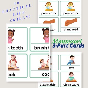Montessori Practical Life 3 Part Cards Printable