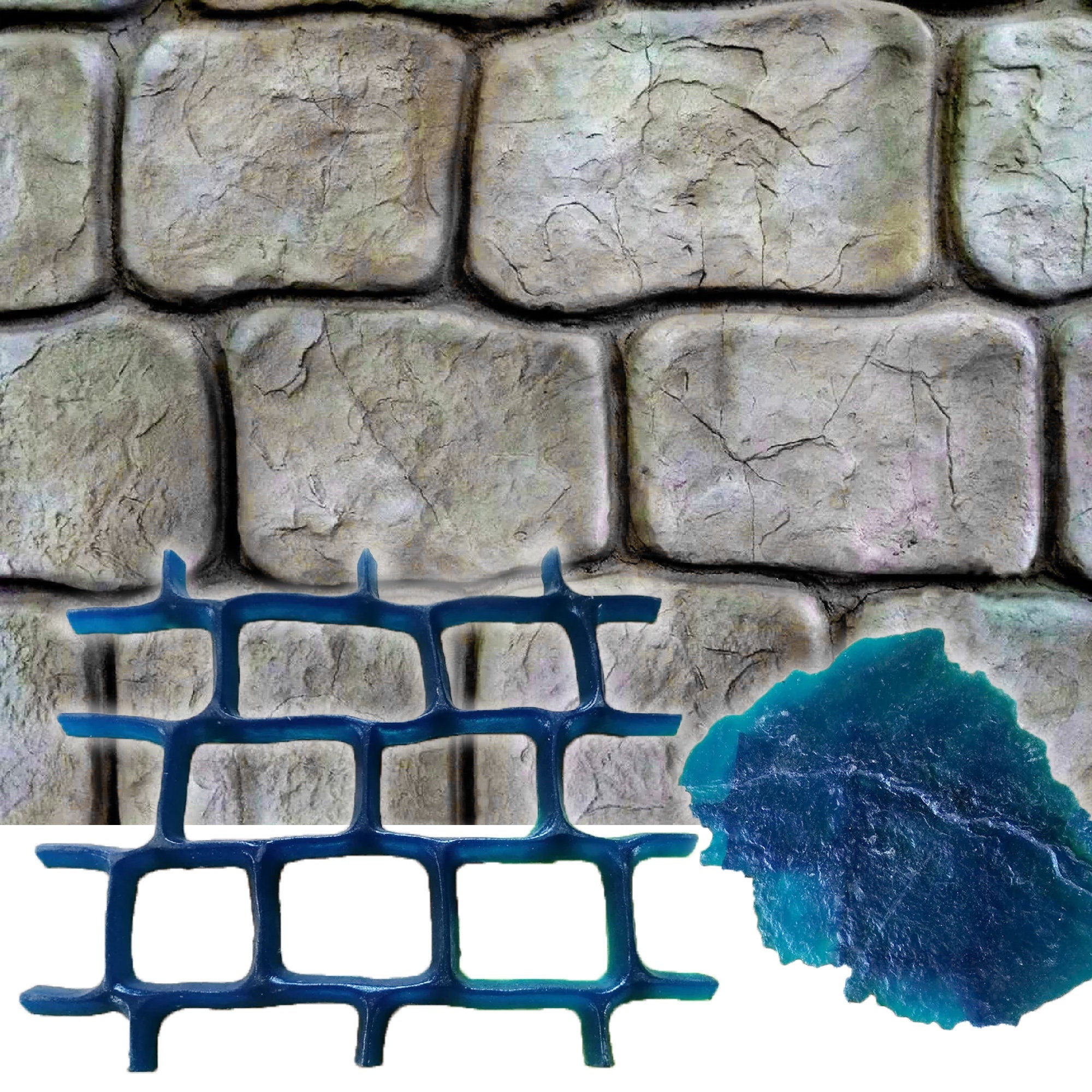 Molde de poliuretano con forma de piedra de roca, patrón de textura  decorativo de cemento de hormigón