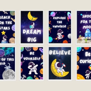 Weltraum Motivationsposter | Für Klassenräume und zu Hause | Leerzeichen | Motivierende Zitate | Kinder | Weiterbildung | Digitale Ressource