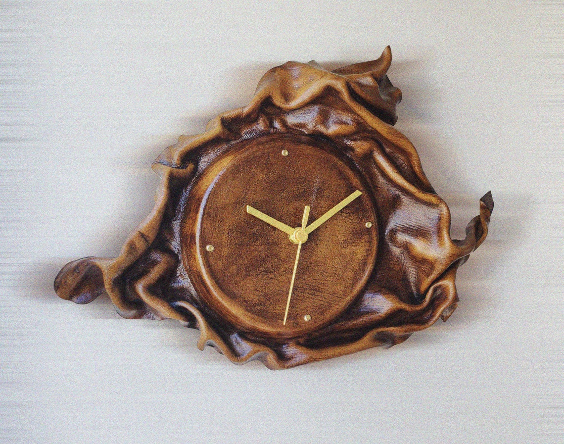 Leather Wall Clock Etsy