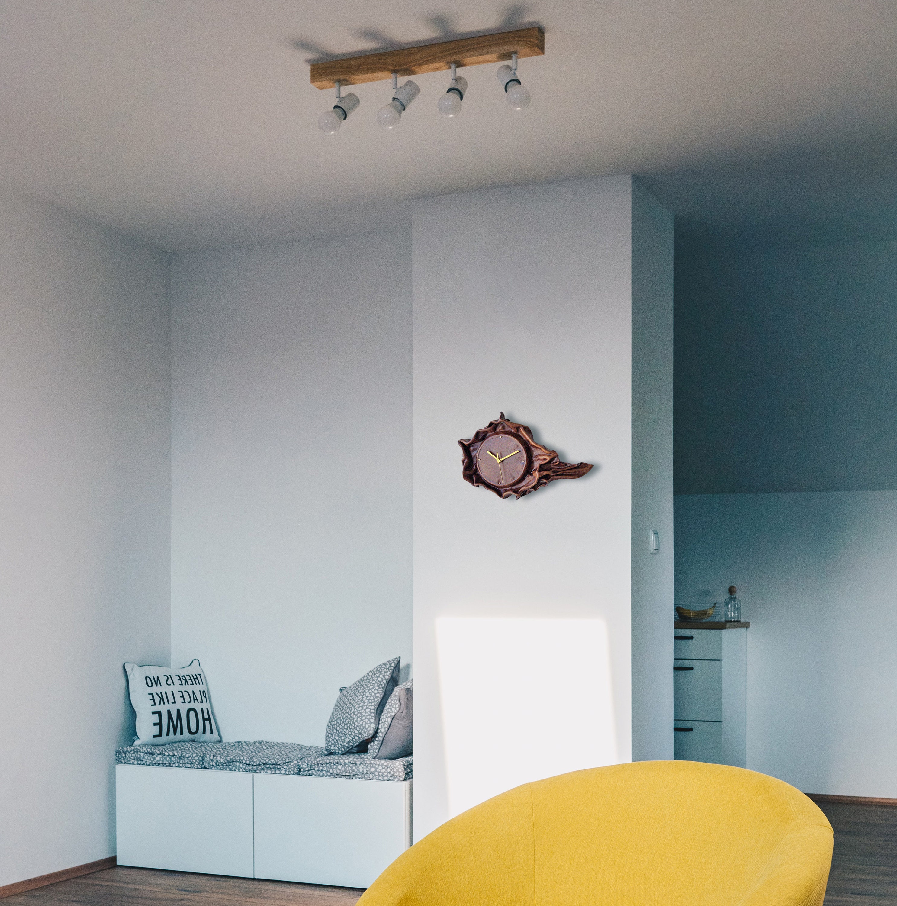 Leather Wall Clock Leather Artwork Handmade Clock Etsy