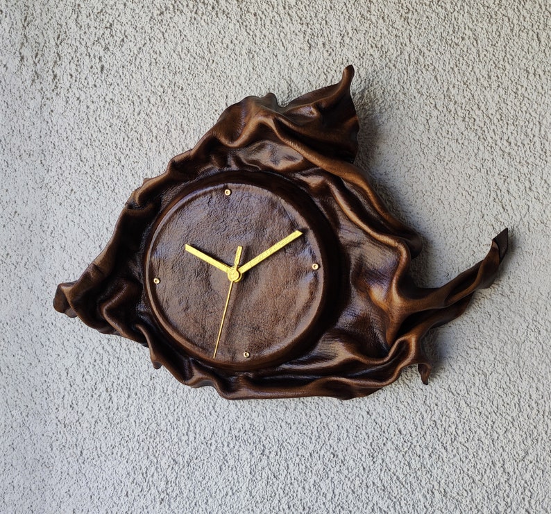 Leather Wall Clock Etsy