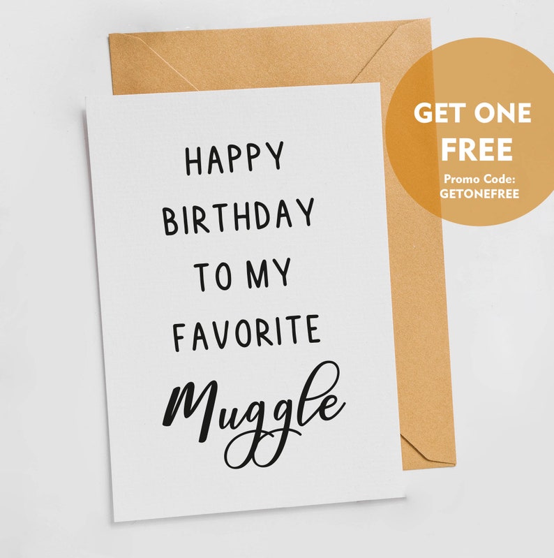 Printable Birthday Card Happy Birthday to My Favorite MUGGLE Instant ...
